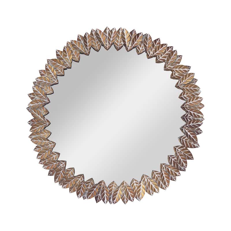 26.375'' Vintage Leaf Design Frame Round Accent Mirrors