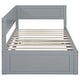 preview thumbnail 26 of 28, Twin Wood Daybed with Trundle, Guardrail, Beige, Vintage Style, No Box Spring Needed