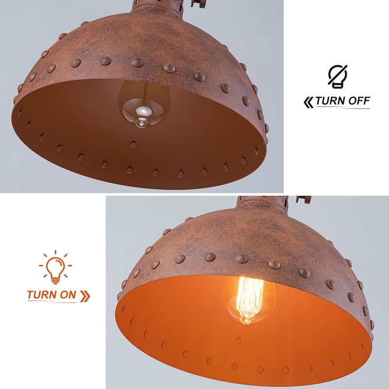 Industrial 1-Light Antique Copper Metal Pendant Light - Antique Copper