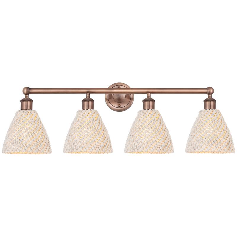 Innovations Lighting Endless Possibilities Edison - Bristol Natural - 4 Light 35" Bath Vanity Light - Antique Copper