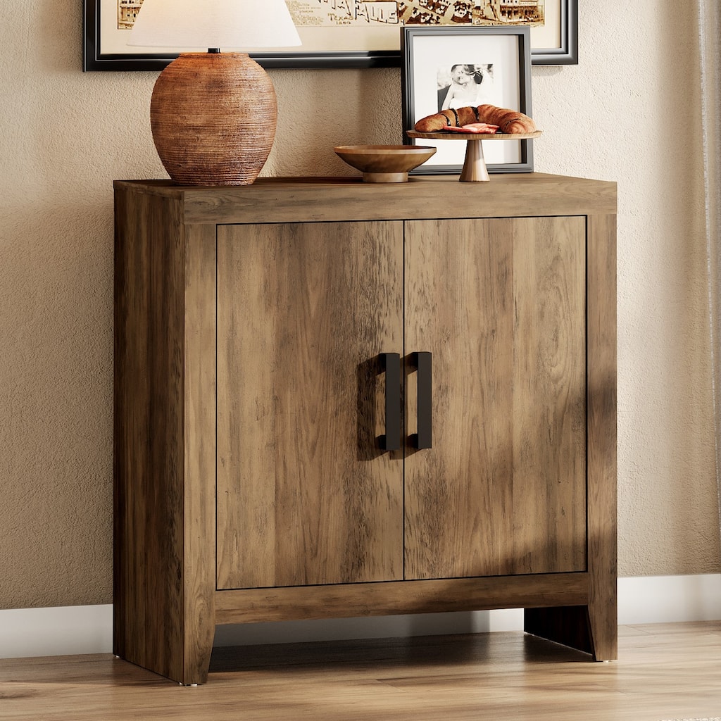 WAMPAT Farmhouse Buffet Cabinet with Door, Kitchen Sideboard for Dining & Living Room