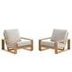 preview thumbnail 4 of 14, Lirienne Outdoor Patio Aluminum Faux Wood Armchairs Set of 2