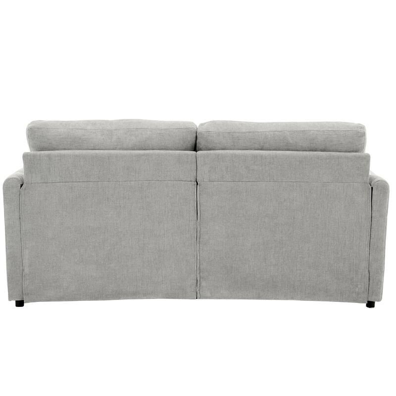 2 Seat Couch Loveseat Sofa with Double-Layered Cushion, Modern Sofa Ergonomic Loveseat Sofa with Lumbar Pillow