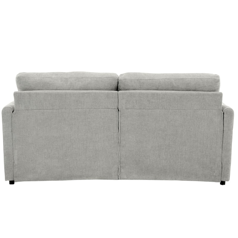 Chenille Fabric Upholstered Loveseat Sofa, Deep Seat Couch Settee with Pillow, 2 Seater Sofa with Plush Cushion