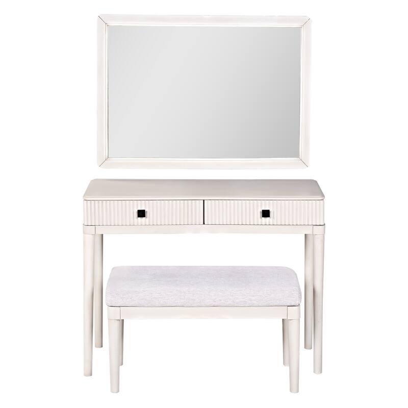 Modern Vanity Desk Makeup Table Set with Mirror and Stool
