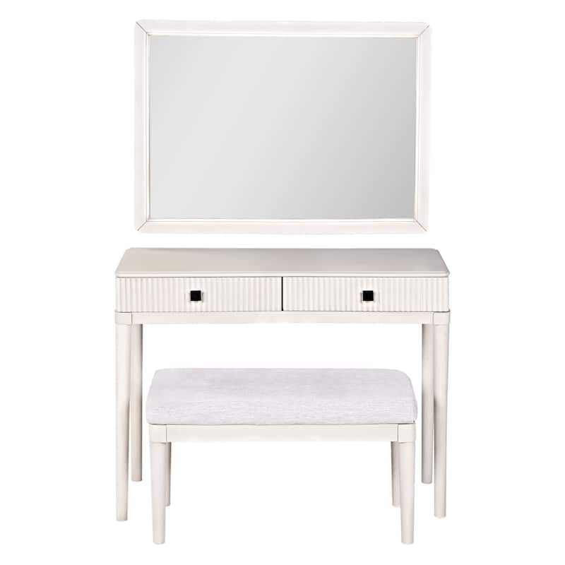 Modern Vanity Desk with Mirror, Adult Makeup Table Set with Stool