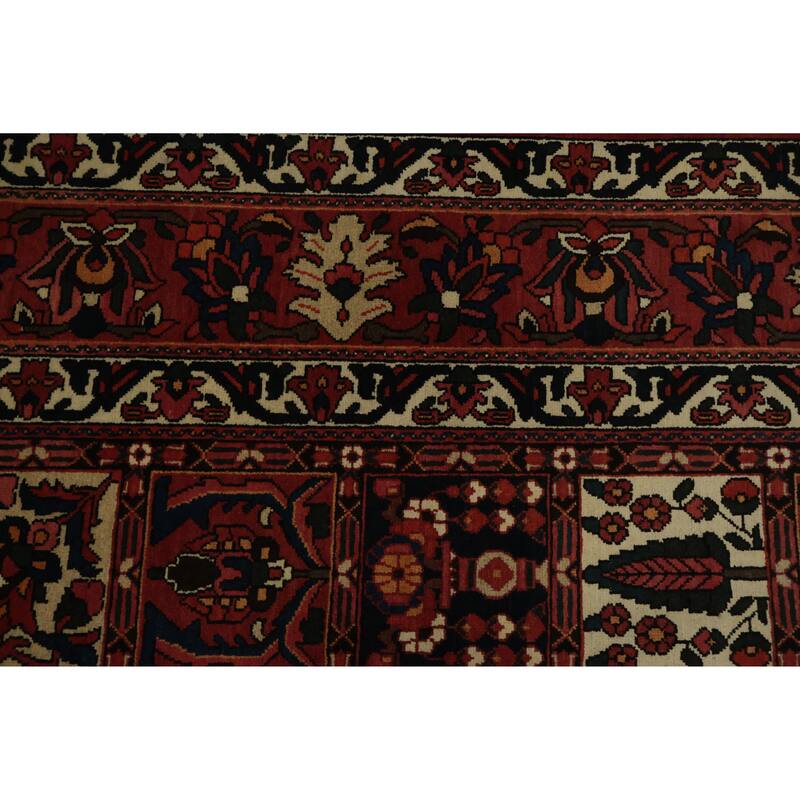 Hand Knotted Oriental 100% Wool Carpet Traditional Garden Design Red Bakhtiari Area Rug - 13' 3'' X 9' 11''