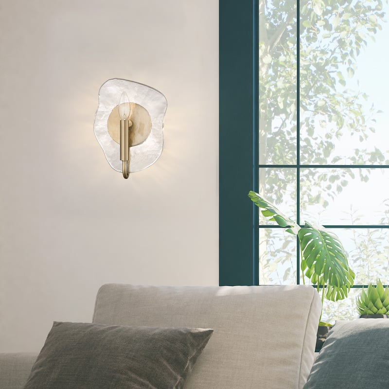 Samara 7" Wide 1-Light Wall Sconce with Hammered Glass Shade