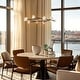preview thumbnail 3 of 7, Modern Contemporary 10-Light LED Black Gold Chandelier Pendant Lights for Dining Room - 28" D x 6" H