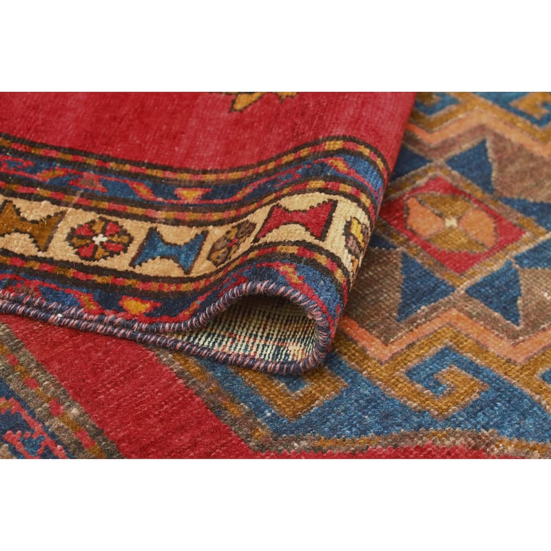 Fine Vintage Distressed Irada Red/Beige Runner - 3'4" x 9'10"