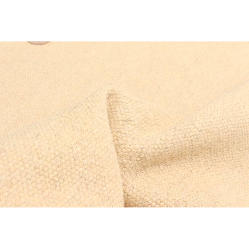 ECARPETGALLERY Flat-Weave Marrakech Cream Wool Kilim - 3'3 x 5'2