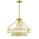 preview thumbnail 1 of 7, Libby Langdon for Crystorama Farris 6 Light Aged Brass Chandelier - 24.5"W x 20"H x 24.5"D