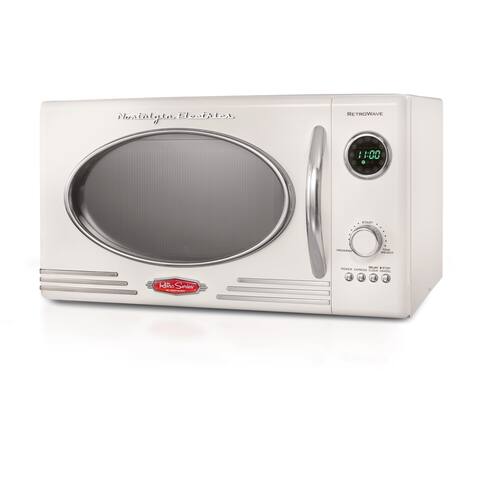 Nostalgia RMO4IVY Retro 0.9 Cubic Foot 800-Watt Countertop Microwave Oven - Ivory