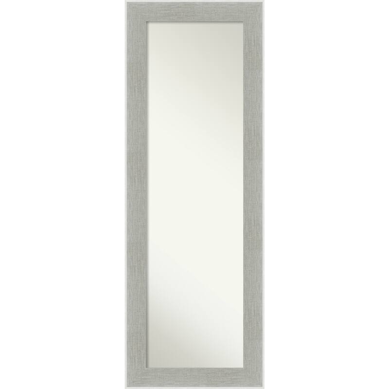 Non-Beveled Full Length On The Door Mirror - Glam Linen Frame - Glam Linen Grey - Outer Size: 19 x 53 in