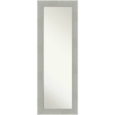 Non-Beveled Full Length On The Door Mirror - Glam Linen Frame - Glam Linen Grey - Outer Size: 19 x 53 in