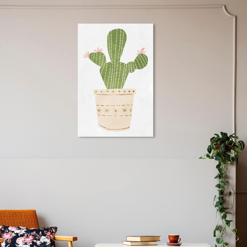 Wynwood Studio Canvas Floral and Botanical Cactus II Green and Modern & Contemporary Wall Art Canvas Print - 30 x 20