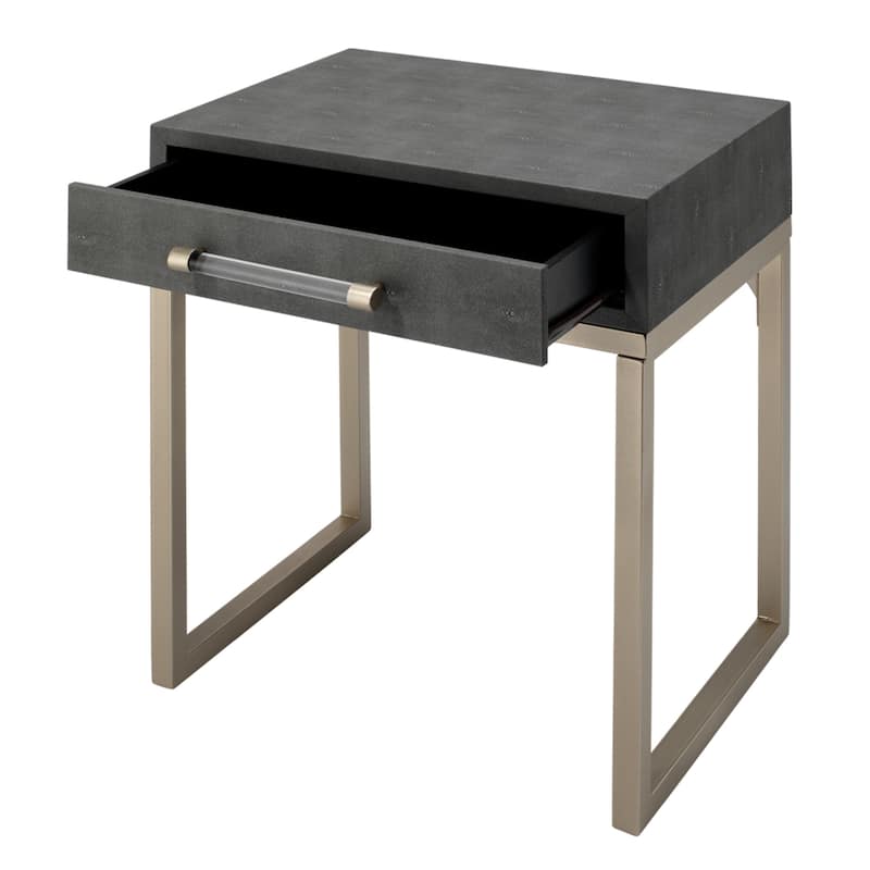 Alden Décor Brayden Faux Shagreen Side Table