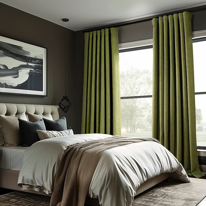 Exclusive Fabrics Faux Linen Room Darkening Curtain (1 Panel)
