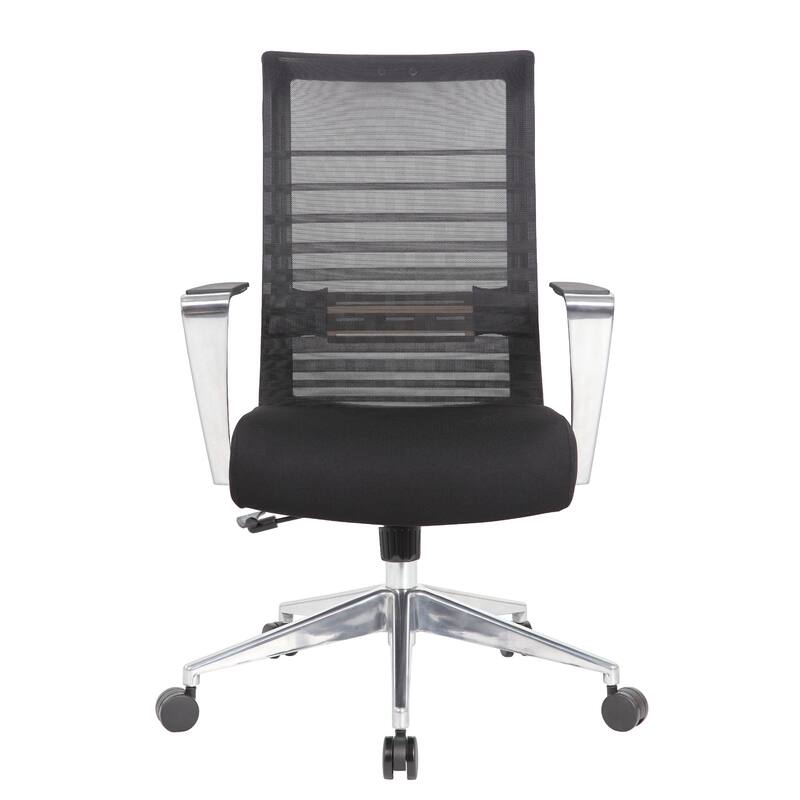 Zara Rolling Task Chair, Black Mesh, Aluminum Synchro-Tilt Mechanism