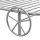 preview thumbnail 11 of 21, Twin Size Metal Car Bed with 4 Wheels, Guardrails and X-Shaped Frame Shelf, Twin Metal Bed for Teens, No Box Spring Needed