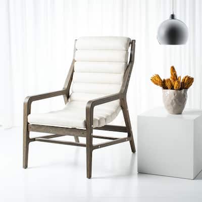 SAFAVIEH Couture Delaney Channel Tufted Chair. - 24.8"x33.1"x39.2" - 25" W x 33" D x 39" H