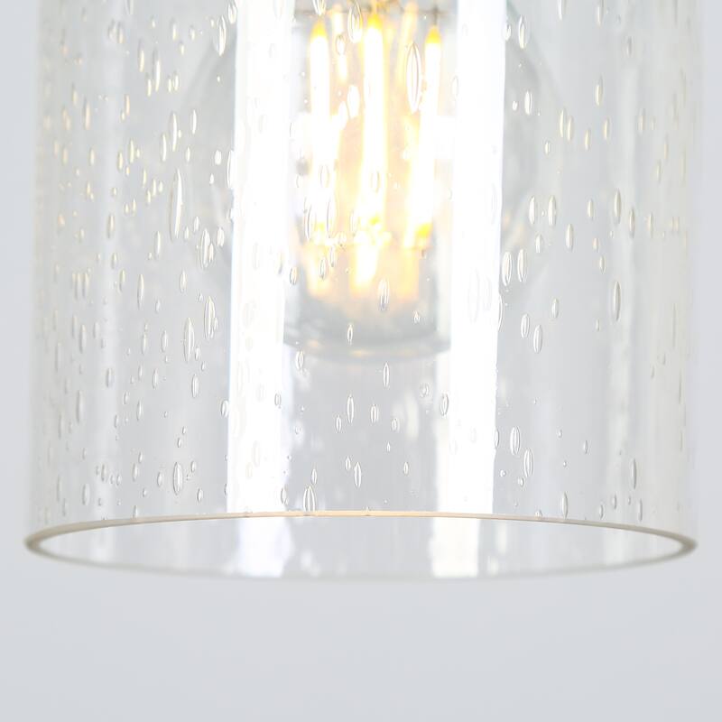 Modern 1-Light Pendant Glass Commercial Lighting - Oil-Rubbed Bronze - D3.9" x H7.2"