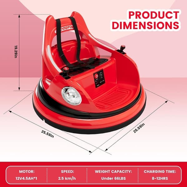 dimension image slide 2 of 4, Hetoy Ride on Bumper Car for Toddlers