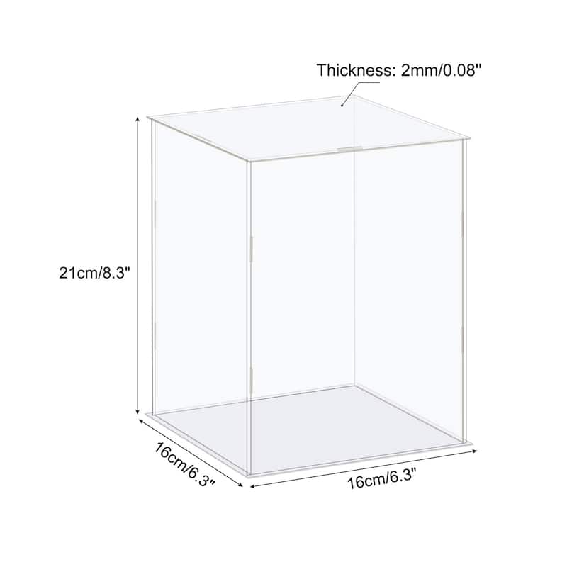 Display Case Box Acrylic Box Transparent Showcase 16x16x21cm for Collectibles