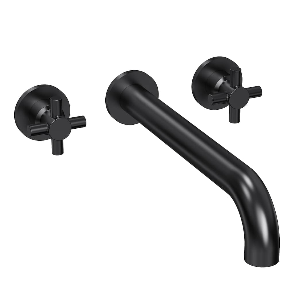 GRANDJOY Wall Mounted Bathtub Faucet High Flow Waterfall Tub Filler with Dual Handles