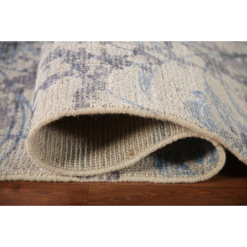 Ivory Abstract Rug Hand-Knotted Wool Carpet - 7'9"x 9'8"