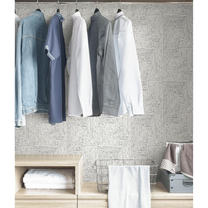 Scott Living Ink Black Peel and Stick Wallpaper