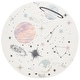 preview thumbnail 56 of 69, SAFAVIEH Carousel Kids Kyle Solar System Rug 5'3" Round - Ivory/Orange - Round