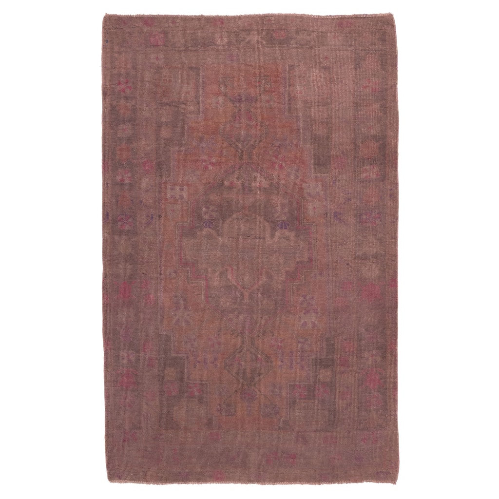 ECARPETGALLERY Hand-knotted Color Transition Dark Red Wool Rug - 4'1 x 6'3