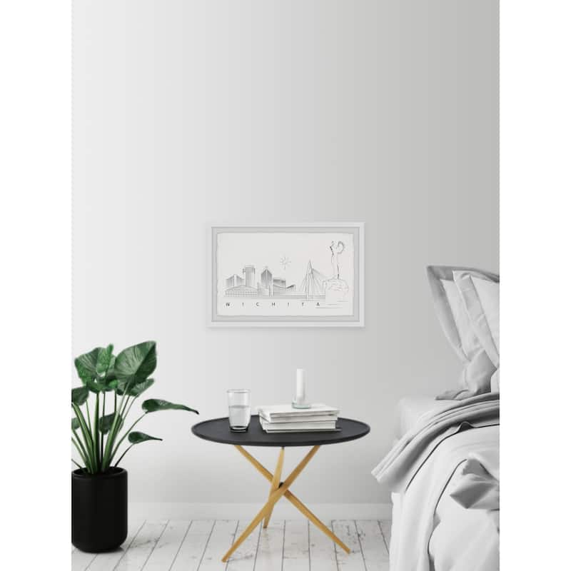 'Wichita Kansas Skyline' Framed Painting Print
