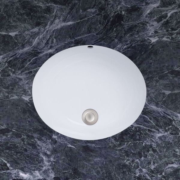 Mirabelle MIRU1714A 17" Porcelain Undermount Bathroom Sink with Overflow