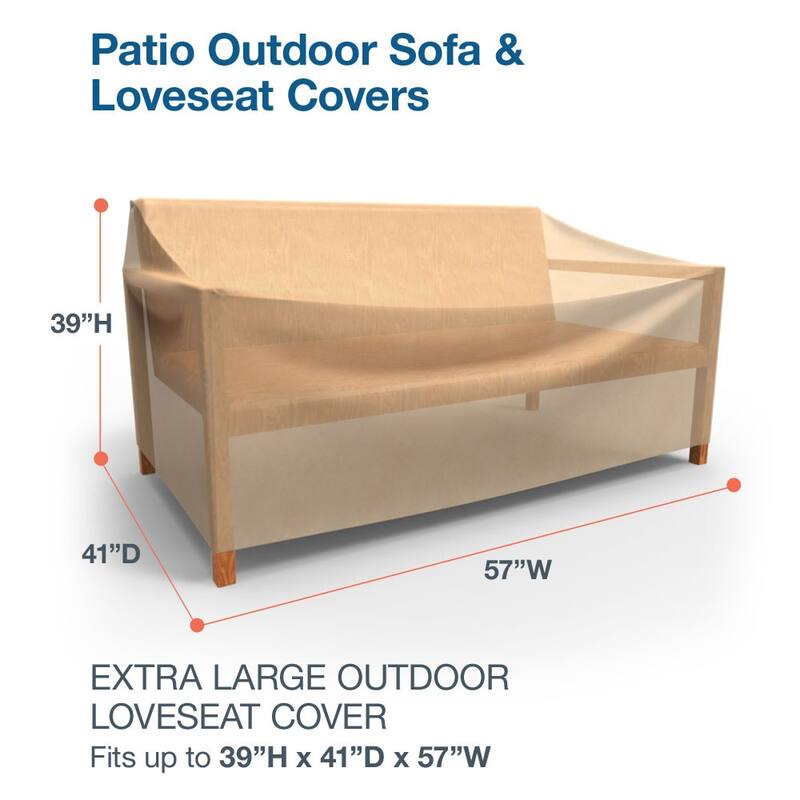 Budge Water-Resistant Outdoor Loveseat Cover, All-Seasons, Nutmeg