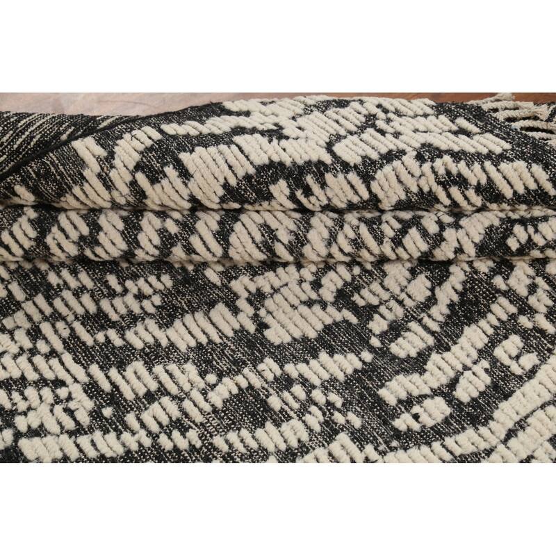 Abstract Moroccan Area Rug Handmade Wool Carpet - 5'0"x 7'11"