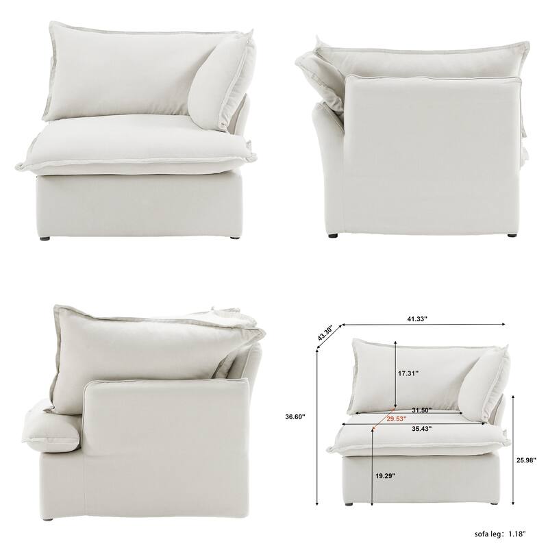 L Shape Sectional Couches, Sectional Sofa with Chaise Ottoman