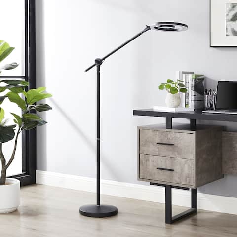 LED Task/Reading Dimmable Floor Lamp with Magnifying Glass - N/A