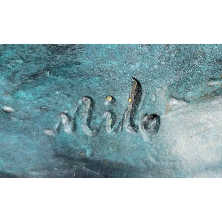 Powerlifter Weight Lifter Bodybuilder Bronze Statue Sculpture Figure On Marble Base Original Art