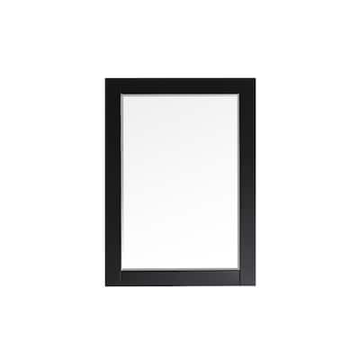 Florence 30 Inch Rectangular Bathroom Framed Wall Mirror In Espresso - 30 inches