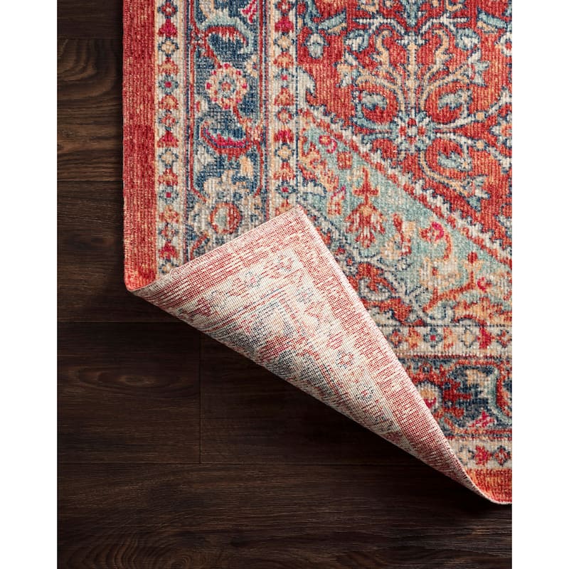 Alexander Home Katherine Boho Floral Border Distressed Rug