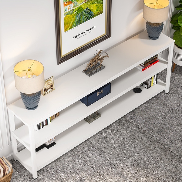 Narrow outlet tv table