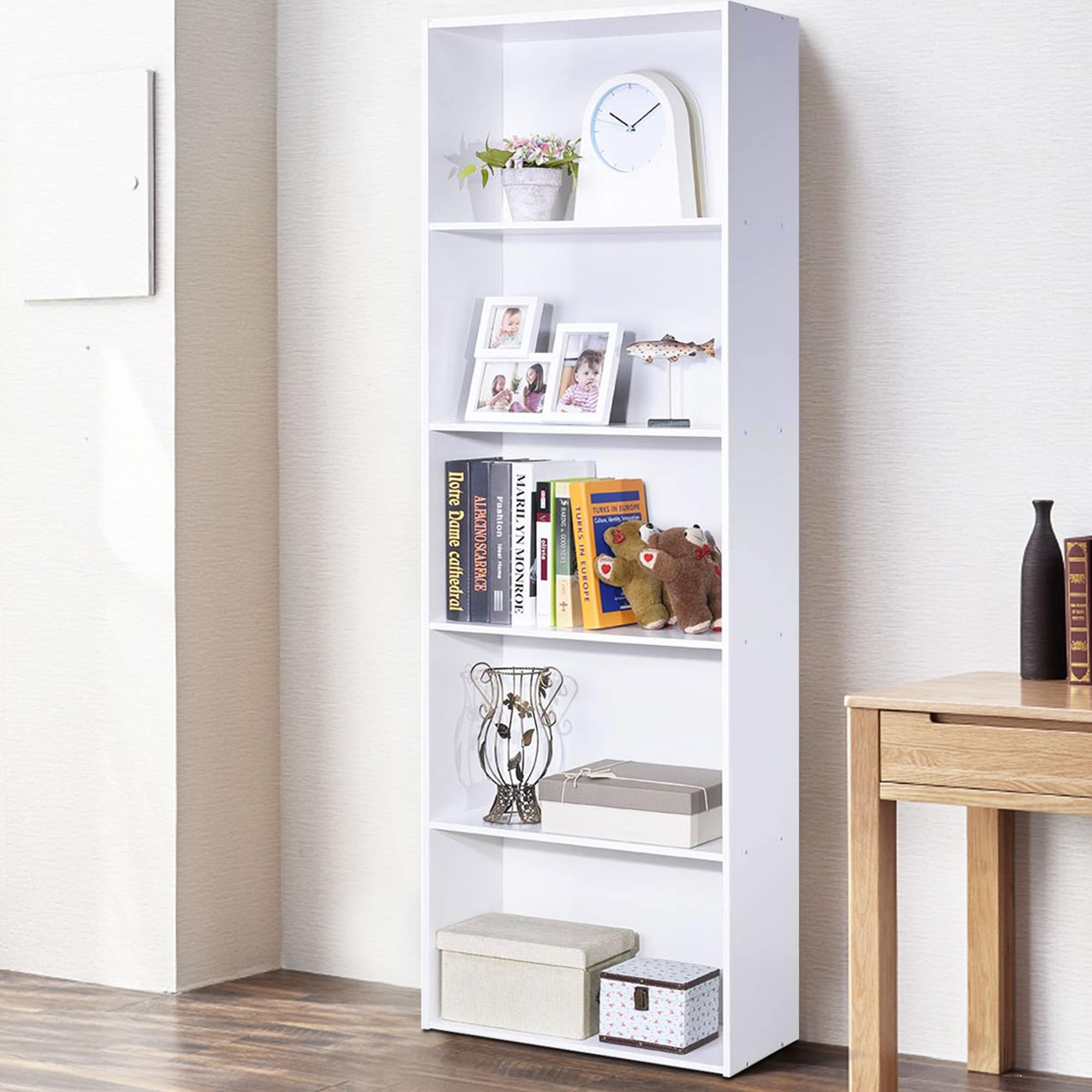 Gray Trintion 5 Tier Modern Book Shelves 80x30x125cm Cabinet Rack Units Shelf Storage Display Bookcase Box 