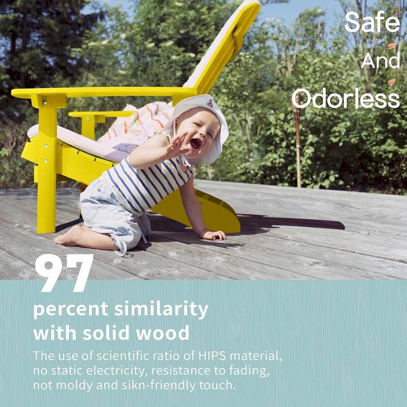 WINSOON All Weather HIPS Outdoor Plastic Adirondack Chairs Set of 4