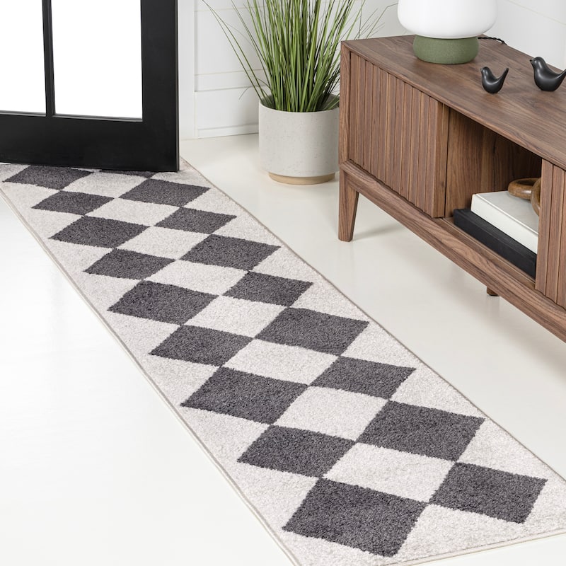 JONATHAN Y Porter Classic Geometric Diamond Pattern Rug