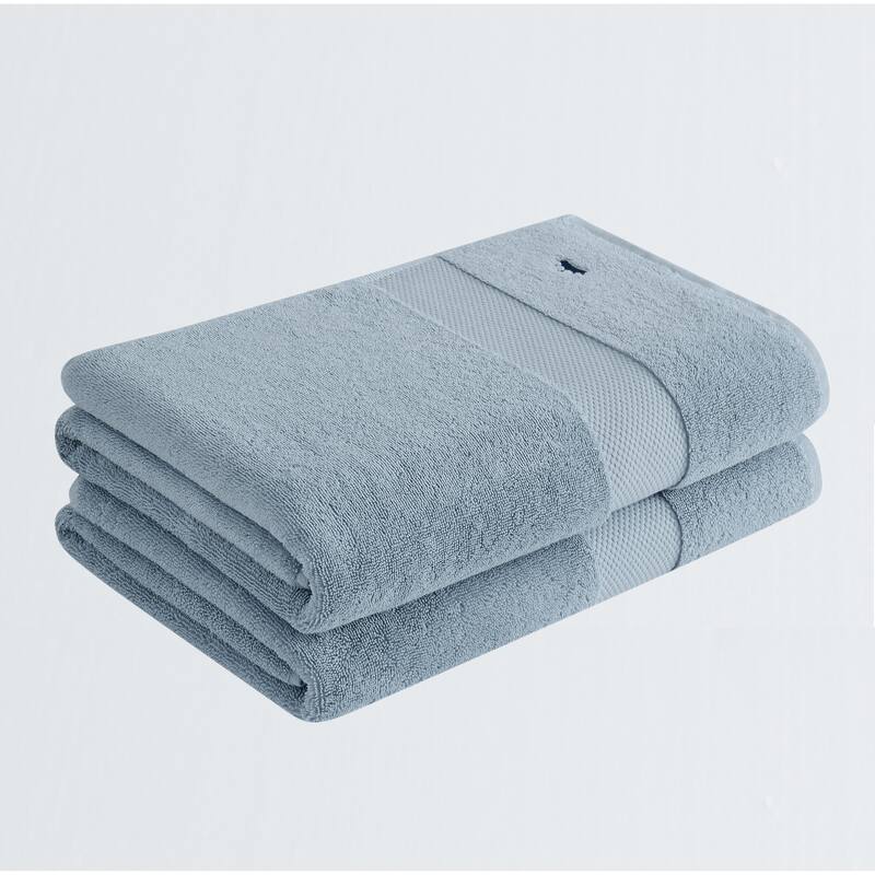 Royal Velvet Turkish Cotton Towel - Same Size Set - 2 Bath Towels - Blue