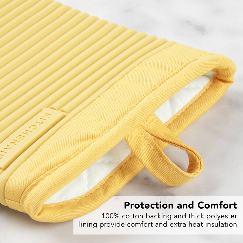 KitchenAid Ribbed Soft Silicone Oven Mitt 2-Pack Set, 7.5"x13"