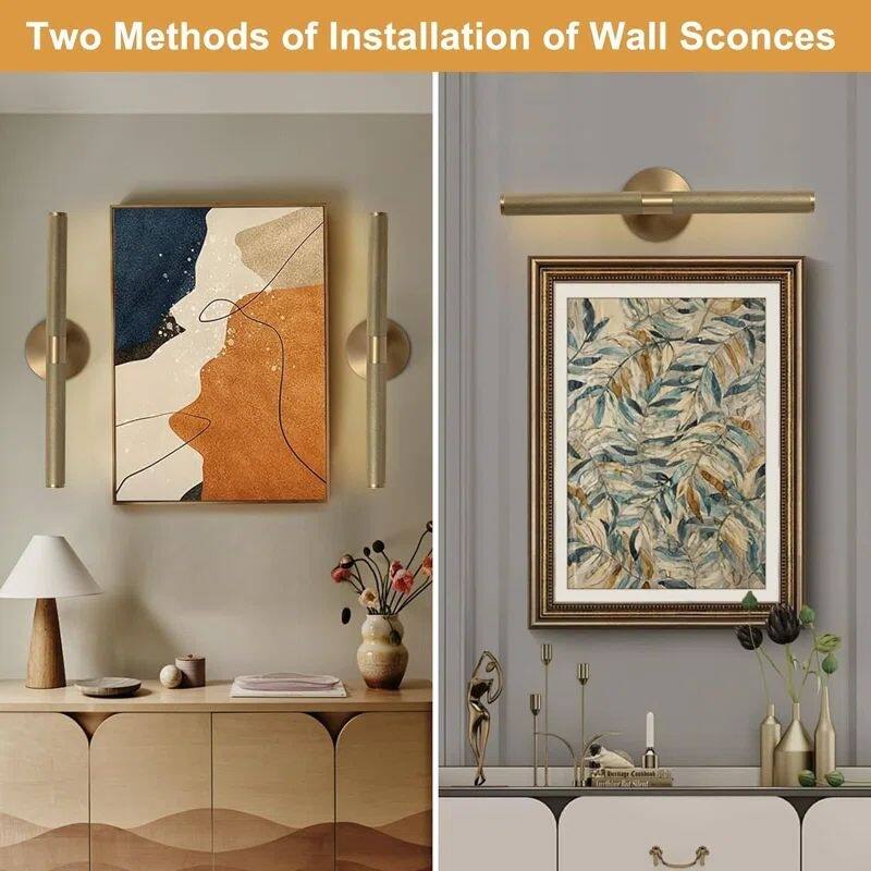 KAYLA Modern Wall Sconces, Brass Wall Mounted Lights, Bathroom Wall Picture Light for Living Room, Indoor Sconce Lighting