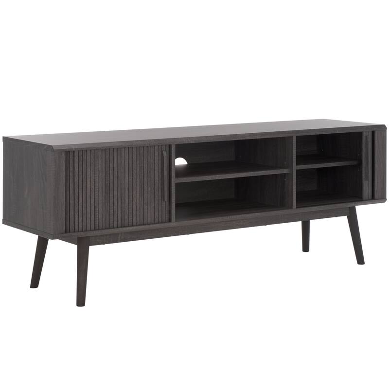 SAFAVIEH Aphra 2-Door 2-Shelf Entertainment Media Stand (Fits up to 65" Flatscreen TV) - 59 in. x 15.4 in. x 21.9 in.